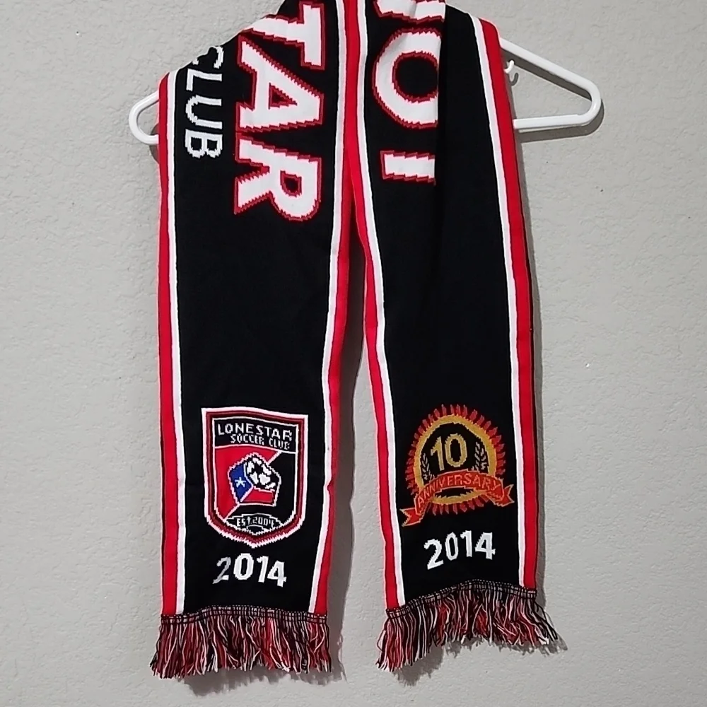 Lone Star Sovcer Club scarf mens 10 year anniversary 2014 vintage scarf